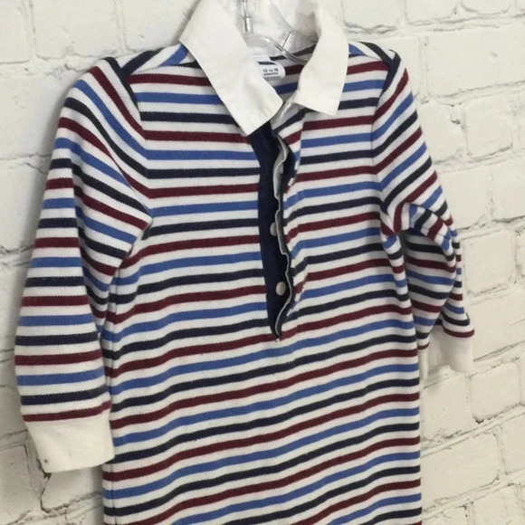 Janie & Jack 12-18M Striped Button Long Sleeve Romper - Picture 4 of 8